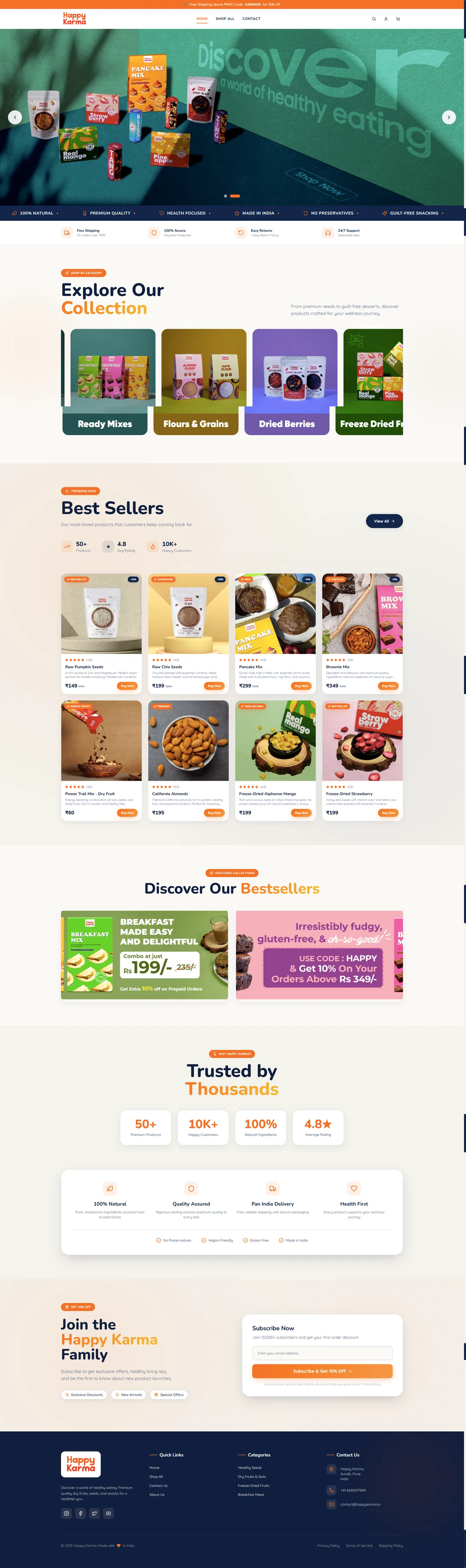 Structured product catalogue presented across collections and product detail experiences